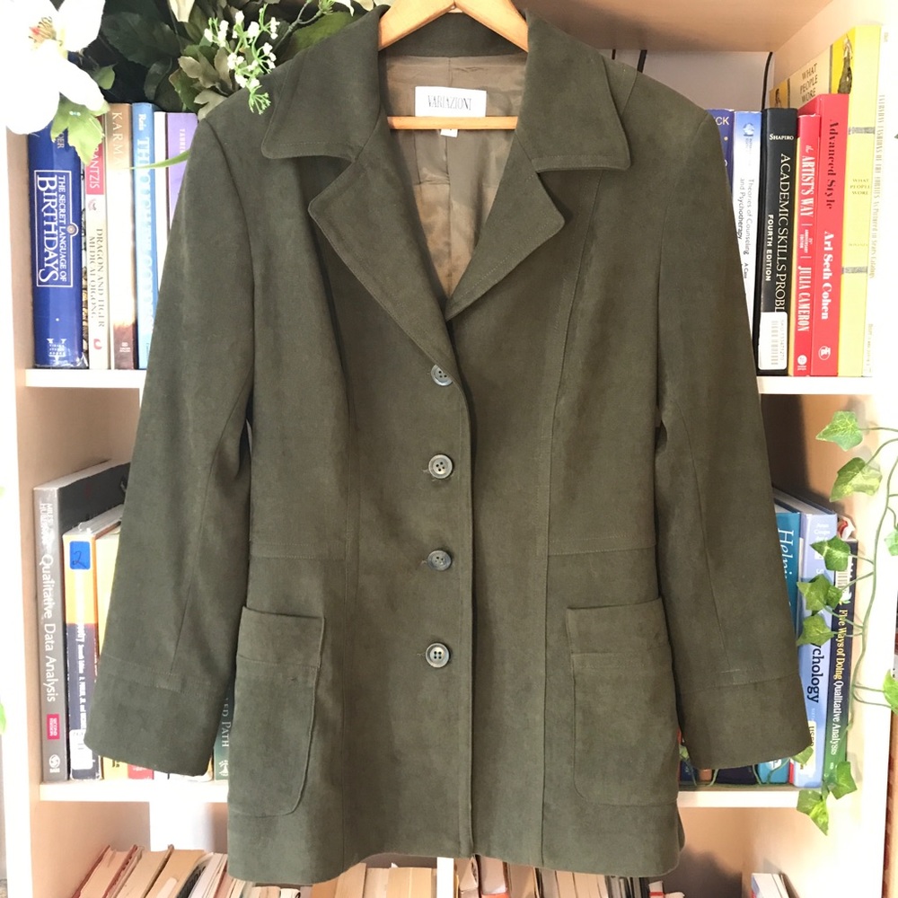 Variazioni Olive Green Suede Blazer